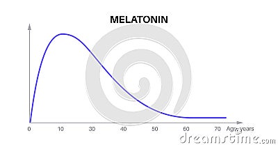 Melatonin in the human body Vector Illustration