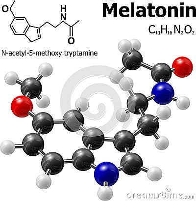 Melatonin molecule Vector Illustration