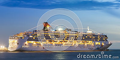 Large cruise ship Superstar Virgo from the Star Cruises company docked at Station Pier, Melbourne, Australia Editorial Stock Photo