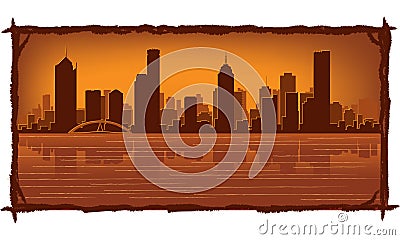 Melbourne Australia skyline Vector Illustration