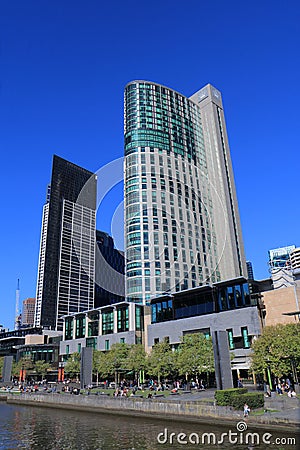 Melbourne cityscape Crown Casino Editorial Stock Photo