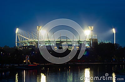 Melbourne Cricket Ground at twilight Editorial Stock Photo