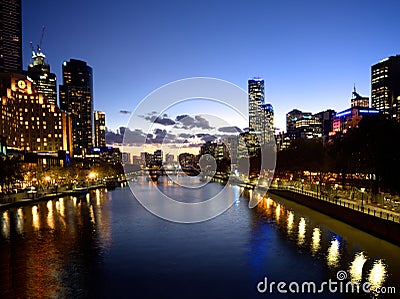 Melbourne at dusk Stock Photo