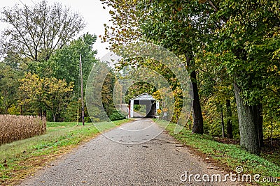 Melcher Covered Bridge Parke County Indiana Editorial Stock Photo