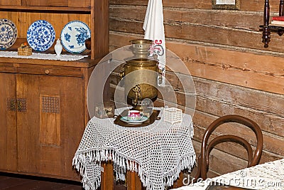 Tea place with a samovar Editorial Stock Photo