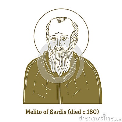 Melito of Sardis died c.180 was the bishop of Sardis near Smyrna in western Anatolia, and a great authority in early Church Vector Illustration