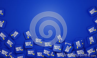 Melitopol, Ukraine - November 21, 2022: Best Buy store logo icon isolated on color background. Best Buy is an American Editorial Stock Photo