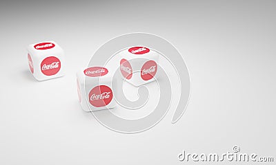 Melitopol, Ukraine - November 21, 2022: Coca-Cola logo icon isolated on color background. Coca Cola is the most popular Editorial Stock Photo