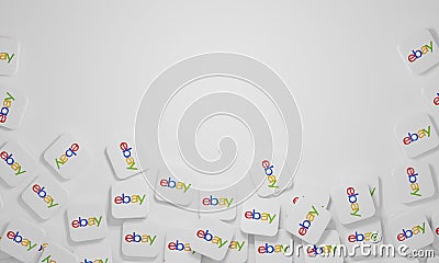 Melitopol, Ukraine - November 21, 2022: eBay logo icon isolated on color background. eBay is an e-commerce corporation Editorial Stock Photo