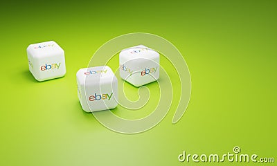 Melitopol, Ukraine - November 21, 2022: eBay logo icon isolated on color background. eBay is an e-commerce corporation Editorial Stock Photo