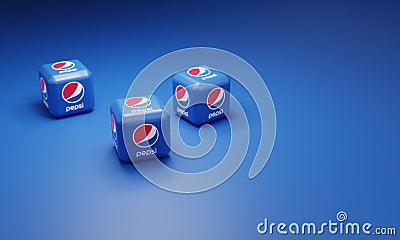 Melitopol, Ukraine - November 21, 2022: Pepsi logo icon isolated on color background. Pepsi is carbonated soft drink Editorial Stock Photo