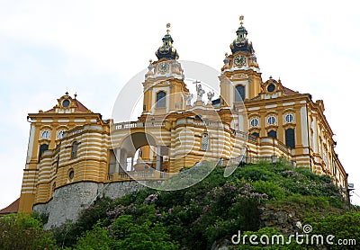 Melk Abbey, Gorgeous UNESCO World Heritage Site on the Hilltop of Melk Stock Photo