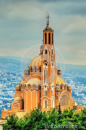 Melkite Greek Catholic basilica of St. Paul at Harissa, Lebanon Stock Photo