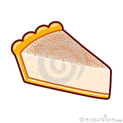 Melktert, South African milk tart Vector Illustration