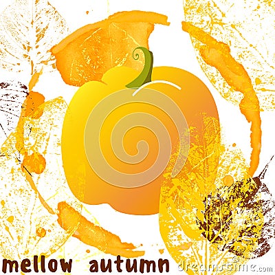 Mellow autumn poster in grunge style Stock Photo