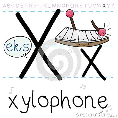 Melodious Xylophone ready for Concert during Grammar Lesson, Vector Illustration Vector Illustration
