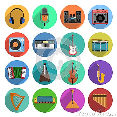 Melody And Music Icons Set Vector Illustration