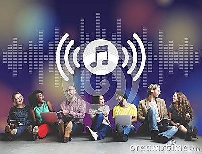 Melody Music Wireless Sound Technology Concept Stock Photo
