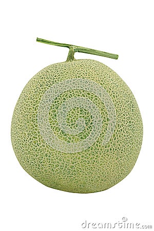 Melon, Cantaloupe on White Background Stock Photo