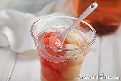 Melon and watermelon punch drink Stock Photo