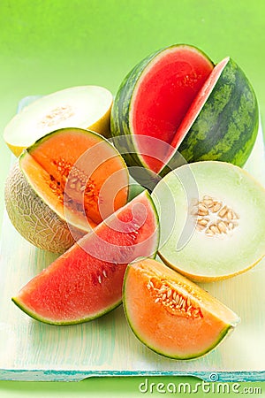 Melons and watermelon Stock Photo