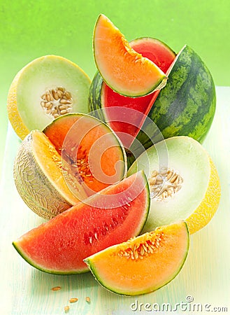 Melons and watermelon Stock Photo