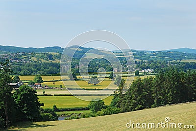 Melrose and Tweed Valley from Gattonside Stock Photo