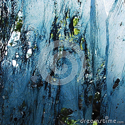 Melted blue plastic Stock Photo