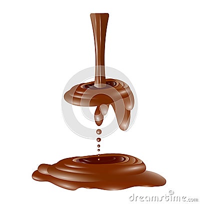 Melted braun chocolate, liquid in 3d Stock Photo