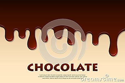 Melted chocolate abstract. Decoration background Vector Illustration