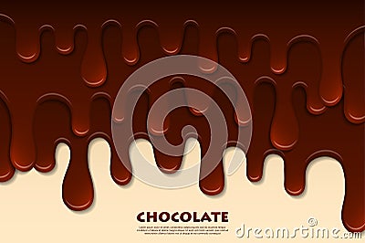 Melted chocolate abstract. Decoration background Vector Illustration