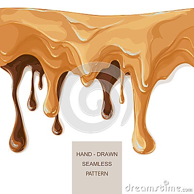 Melted chocolate caramel Vector Illustration