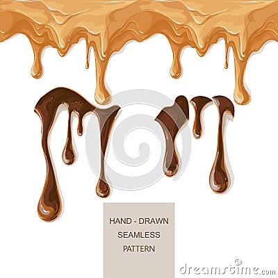 Melted chocolate caramel Vector Illustration