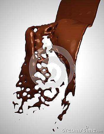 Melted chocolate flow Stock Photo