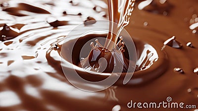 Melted chocolate flows, creating a luxurious and abstract liquid background, Ai Generated Stock Photo