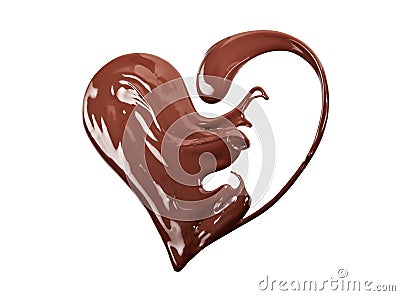 Melted chocolate heart. Stock Photo