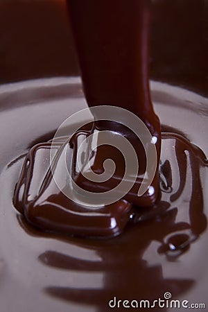 Melted Chocolate Ribbons Stock Photo