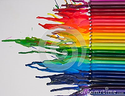 Melted crayon art Stock Photo
