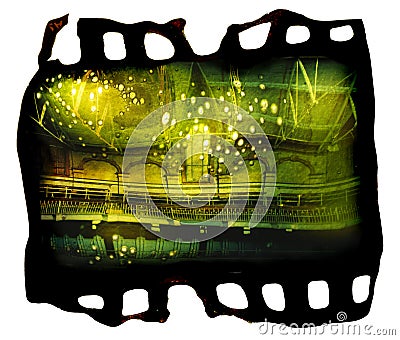 Melted Film Frame Stock Photo