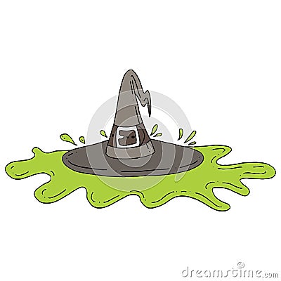 Melted Witch Vector Illustration