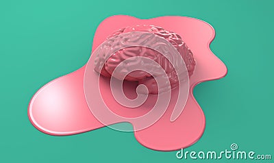 Melting Brain Concept Stock Photo