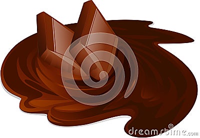 Melting chocolate bars Vector Illustration