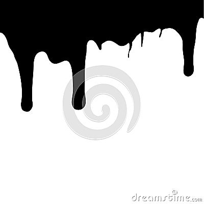 Melting chocolate dripping on white background. Vector Illustration