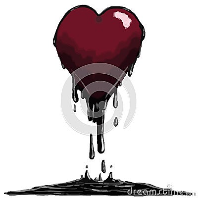 Melting Heart Cartoon Illustration