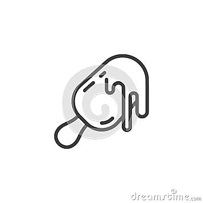 Melting ice cream line icon Vector Illustration