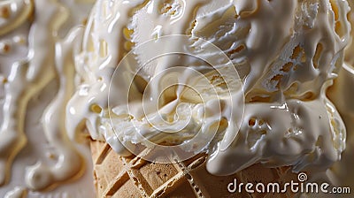 Melting Ice Cream Macro Shot Stock Photo