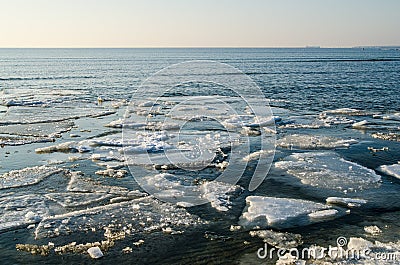 Melting ice floe at the sea Stock Photo