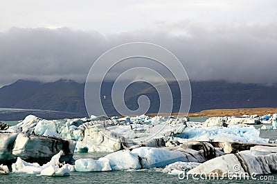 Melting icebergs in water Stock Photo