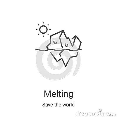 melting icon vector from save the world collection. Thin line melting outline icon vector illustration. Linear symbol for use on Vector Illustration