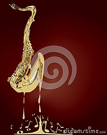 Melting Jazz Saxophone Music Stock Photo